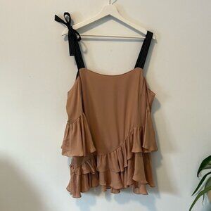 Cinq a Sept Dulce Rosetta Off the Shoulder Ruffle Top